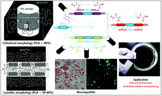 Graphical abstract: Toughened PLA-b-PCL-b-PLA triblock copolymer based biomaterials: effect of self-assembled nanostructure and stereocomplexation on the mechanical properties