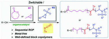 Graphical abstract: Organocatalytic sequential ring-opening polymerization of cyclic ester/epoxide and N-sulfonyl aziridine: metal-free and easy access to block copolymers