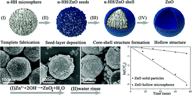 Graphical abstract: Alpha-calcium sulfate hemihydrate used as a water-soluble template for the synthesis of ZnO hollow microspheres