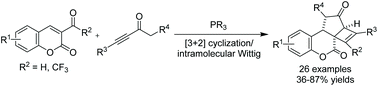 Graphical abstract: Synthesis of 2-chromanone-fused [3.2.0] bicycles through a phosphine-mediated tandem [3 + 2] cyclization/intramolecular Wittig reaction
