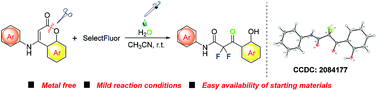 Graphical abstract: Synthesis of difluorinated 3-oxo-N,3-diarylpropanamides from 4-arylamino coumarins mediated by Selectfluor