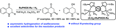Graphical abstract: Kinetic resolution of azaflavanones via a RuPHOX-Ru catalyzed asymmetric hydrogenation