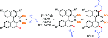 Graphical abstract: Iridium(iii)-catalyzed two-fold C–H alkylation of BINOLs with allyl alcohols