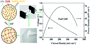 Graphical abstract: In situ gelation of aqueous sulfuric acid solution for fuel cells