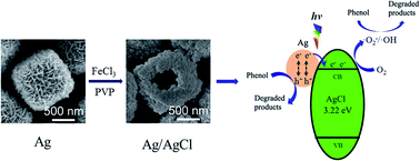 Graphical abstract: Template-assisted synthesis of Ag/AgCl hollow microcubes and their composition-dependent photocatalytic activity for the degradation of phenol