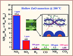 Graphical abstract: Hollow ZnO nanorices prepared by a simple hydrothermal method for NO2 and SO2 gas sensors