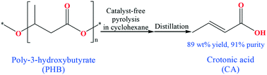 Graphical abstract: Catalyst-free valorization of poly-3-hydroxybutyrate to crotonic acid