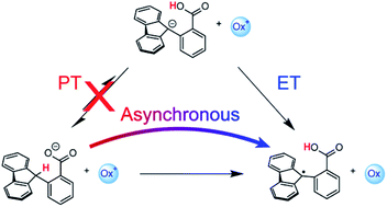 Graphical abstract: C–H oxidation in fluorenyl benzoates does not proceed through a stepwise pathway: revisiting asynchronous proton-coupled electron transfer
