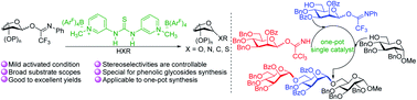 Graphical abstract: Hydrogen bond activated glycosylation under mild conditions