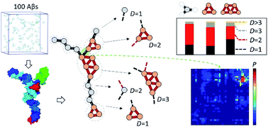 Graphical abstract: Anatomy and formation mechanisms of early amyloid-β oligomers with lateral branching: graph network analysis on large-scale simulations