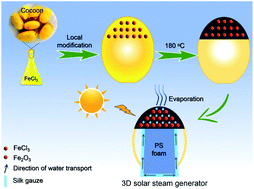 Graphical abstract: A cocoon-based 3D solar steam generator for high-performance saline water desalination