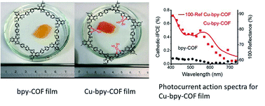 Graphical abstract: Metal-doped bipyridine linked covalent organic framework films as a platform for photoelectrocatalysts