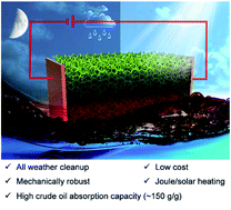 Graphical abstract: Versatile and cost-efficient cleanup of viscous crude oil by an elastic carbon sorbent from direct pyrolysis of a melamine foam