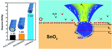 Graphical abstract: Direct confirmation of confinement effects by NiO confined in helical SnO2 nanocoils and its application in sensors