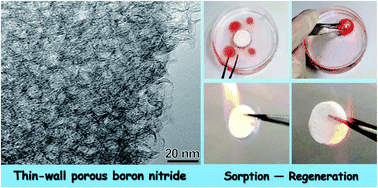 Graphical abstract: Porous monolith of few-layered boron nitride for effective water cleanup