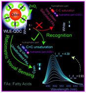 Graphical abstract: Recognition and ratiometric visual sensing of long-chain unsaturated fatty acids by a white-light-emitting quantum-dot complex