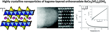Graphical abstract: Nanocrystalline BaCo3(VO4)2(OH)2 with a kagome lattice of Co(ii) ions: synthesis, crystal structure and magnetic properties