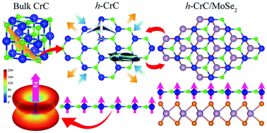 Graphical abstract: Intrinsic ferromagnetism in 2D h-CrC semiconductors with strong magnetic anisotropy and high Curie temperatures