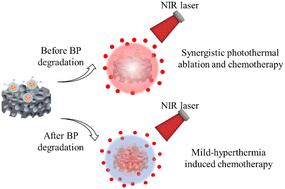 Graphical abstract: Stepwise photothermal therapy and chemotherapy by composite scaffolds of gold nanoparticles, BP nanosheets and gelatin immobilized with doxorubicin-loaded thermosensitive liposomes