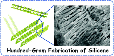 Graphical abstract: Hundred-gram scale fabrication of few-layered silicene by a continuous vapor-dealloying strategy for high-performance lithium storage