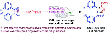 Graphical abstract: Cooperative catalysis-enabled C–N bond cleavage of biaryl lactams with activated isocyanides