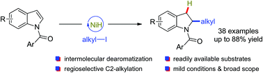 Graphical abstract: NiH-catalyzed dearomative hydroalkylation of indoles