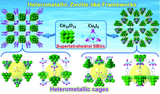 Graphical abstract: Designed assembly of heterometallic zeolite-like framework materials from two different supertetrahedral metal clusters
