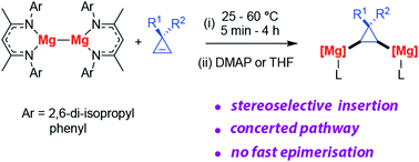 Graphical abstract: Stereoselective insertion of cyclopropenes into Mg–Mg bonds