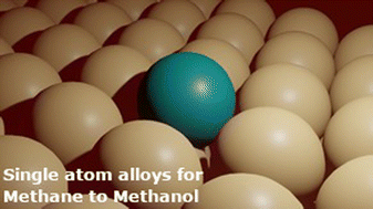 Graphical abstract: Understanding and tackling the activity and selectivity issues for methane to methanol using single atom alloys