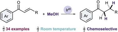 Graphical abstract: Methanol as a hydrogen source: room-temperature highly-selective transfer hydrogenation of α,β-unsaturated ketones