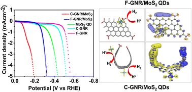 Graphical abstract: Platinum-like HER onset in a GNR/MoS2 quantum dot heterostructure through curvature-dependent electron density reconfiguration