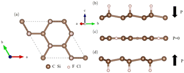 Graphical abstract: A first-principles study on the multiferroicity of semi-modified X2M (X = C, Si; M = F, Cl) monolayers