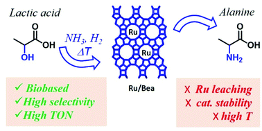 Graphical abstract: Catalytic amination of lactic acid using Ru–zeolites