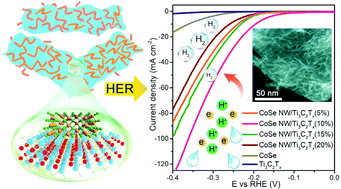 Graphical abstract: Ultrafine cobalt selenide nanowires tangled with MXene nanosheets as highly efficient electrocatalysts toward the hydrogen evolution reaction