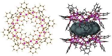 Graphical abstract: A ferromagnetically coupled pseudo-calixarene [Co16] wheel that self-assembles as a tubular network of capsules