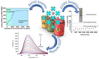 Graphical abstract: Highly efficient sorption and luminescence sensing of oxoanionic species by 8-connected alkyl-amino functionalized Zr4+ MOFs