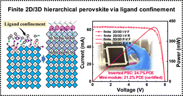 Graphical abstract: Finite perovskite hierarchical structures via ligand confinement leading to efficient inverted perovskite solar cells