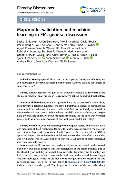 Map/model validation and machine learning in EM: general discussion