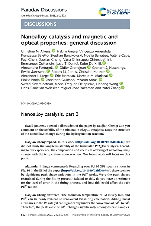 Nanoalloy catalysis and magnetic and optical properties: general discussion