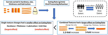 Graphical abstract: Independent and combined impact of texture manipulation on oral processing behaviours among faster and slower eaters