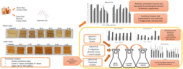 Graphical abstract: Protein–phenolic interactions in lentil and wheat crackers with onion skin phenolics: effects of processing and in vitro gastrointestinal digestion