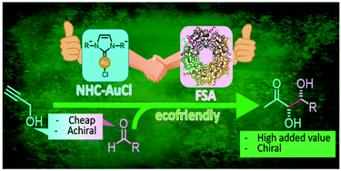 Graphical abstract: Mixing chemo- and biocatalysis for rare monosaccharide production by combining aldolase and N-heterocyclic carbene gold catalysts