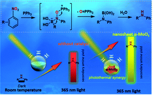 Graphical abstract: Enabling room-temperature reductive C–N coupling of nitroarenes: combining homogeneous and heterogeneous synergetic catalyses mediated by light