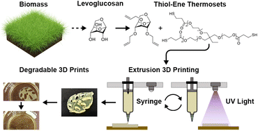 Graphical abstract: Biobased and degradable thiol–ene networks from levoglucosan for sustainable 3D printing