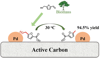 Graphical abstract: Efficient synthesis of 5-methyl-2-furancarboxylic acid via selective hydrogenolysis of bio-renewable 5-hydroxymethyl-2-furancarboxylic acid on Pd/C catalysts at ambient temperature