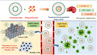 Graphical abstract: Recent advancement in nanomaterial-encapsulated drug delivery vehicles for combating cancer, COVID-19, and HIV-like chronic diseases