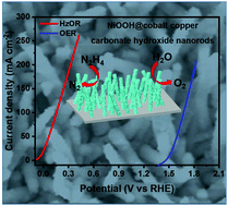 Graphical abstract: NiOOH@Cobalt copper carbonate hydroxide nanorods as bifunctional electrocatalysts for highly efficient water and hydrazine oxidation