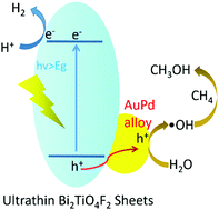 Graphical abstract: AuPd nanoparticle-decorated ultrathin Bi2TiO4F2 sheets for photocatalytic methane oxidation