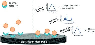 Graphical abstract: Optical sensors based on electrospun membranes – principles, applications, and prospects for chemistry and biology