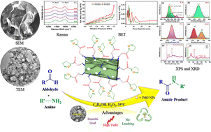 Graphical abstract: Diamine-functionalized porous graphene oxide sheets decorated with palladium oxide nanoparticles for the oxidative amidation of aldehydes